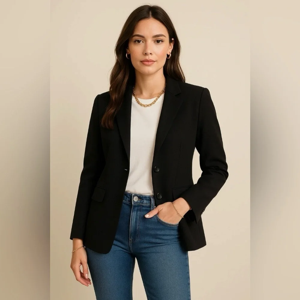 Anne Klein Black Lightweight Blazer – Size 6